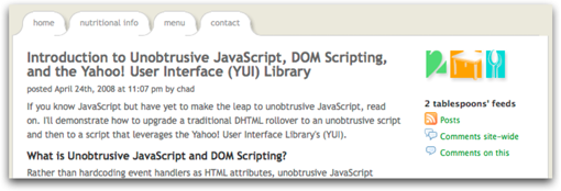 Introduction to Unobtrusive JavaScript, DOM Scripting, and the Yahoo! User Interface (YUI) Library on 2tsp.com.