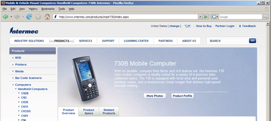 The AA|RF redesign of the Intermec website using YUI.