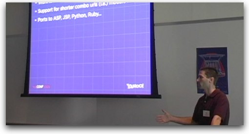 Yahoo! engineer Chad Auld at YUICONF 2009, held at the Yahoo! HQ in Sunnyvale; October 28, 2009.