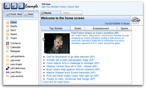Dav Glass's multi-module YUI application example.