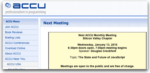 Crockford at ACCU on January 13.
