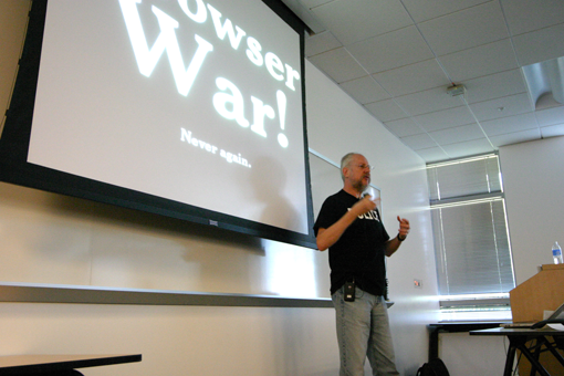 Douglas Crockford speaks at Yahoo on October 9, 2008.
