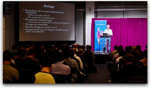 Douglas Crockford delivers the second lecture in his his Crockford on JavaScript lecture series at Yahoo on Janurary 25, 2010.