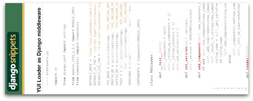 YUI Loader integration on DjangoSnippets.com