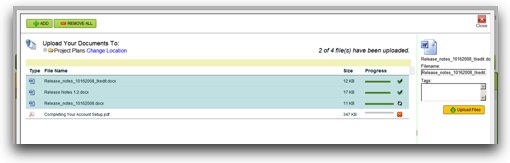 DocLanding: Mult-file uploads using YUI Uploader.