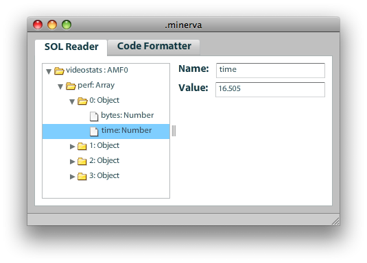 Screenshot of Minerva application