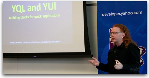 Christian Heilmann speaks at Yahoo on February 2, 2010.