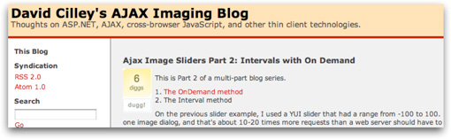 David Cilley on Ajax image sliders using YUI.