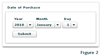 Figure 2: The submit button wraps to the next line, below the other controls