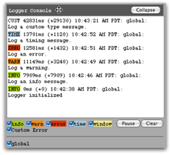 The YUI Logger Component is a new entry in the library for today's 0.11 release.