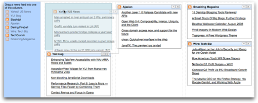 The Portal Example in the YUI 3.0 preview release.
