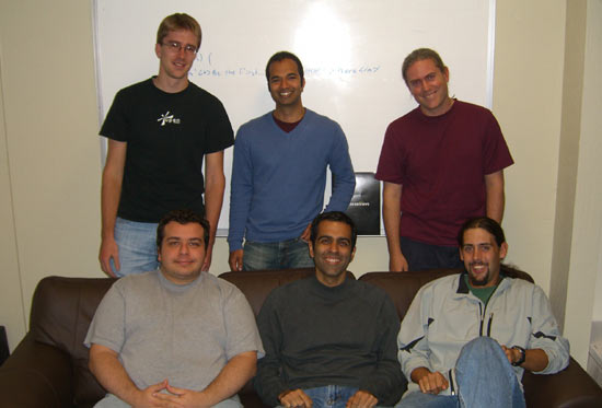 Members of PowerReviews engineering team: (clockwise from top left) Martin Davidsson, Gautam Prabhu, Jim Morris, Joshua Greenough, Aamir Virani, and Vlod Kalicun