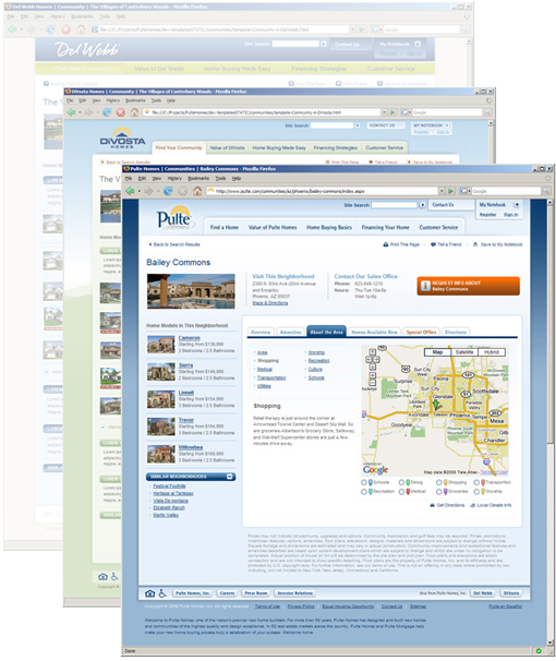 The new Pulte Homes website designed by Avenue A | Razorfish using a variety of YUI components.