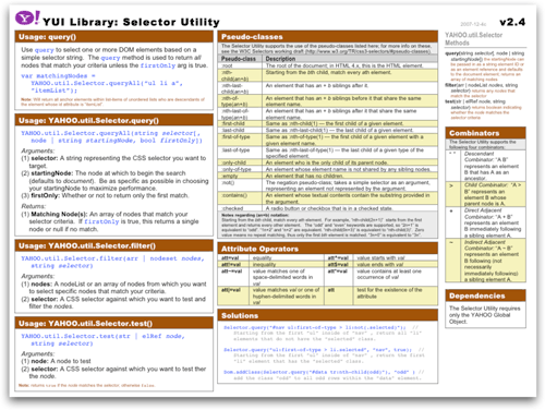 The YUI Selector Utility.