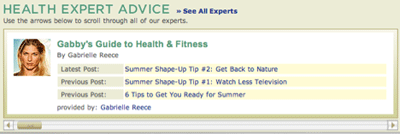 Yahoo! Health implements the YUI Slider Control to create a customized scrollbar.