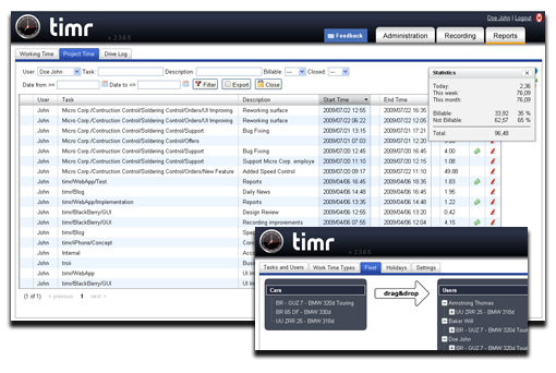 Screenshot of timr