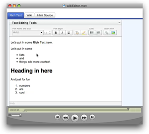 Check out Glen's screencast showing the editor in action.