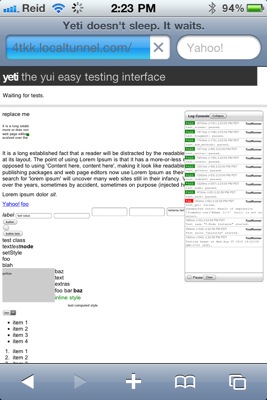 Yeti on iOS 4 Safari