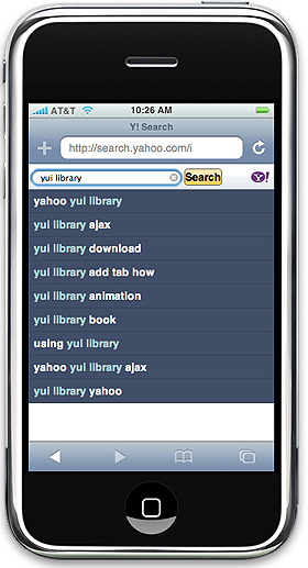 Yahoo! Search with Search Assist, tailored for the iPhone.