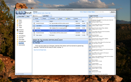 The YUI Complex Example running as an AIR application.