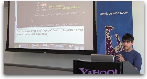 YUI engineering intern Tilo Mitra speaks at YUIConf 2010 at Yahoo! HQ in Sunnyvale, CA.