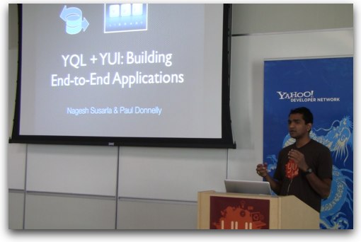 YUI engineer Nagesh Susarla speaks at YUIConf 2010 at Yahoo! HQ in Sunnyvale, CA.