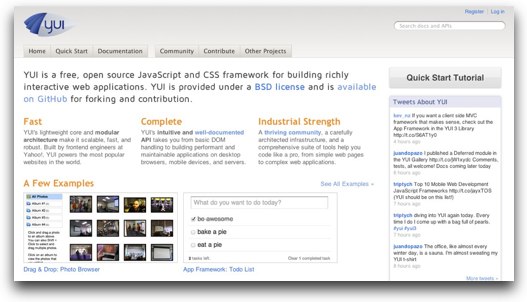The new site index includes examples, community updates, and clearer links to documentation and getting started content